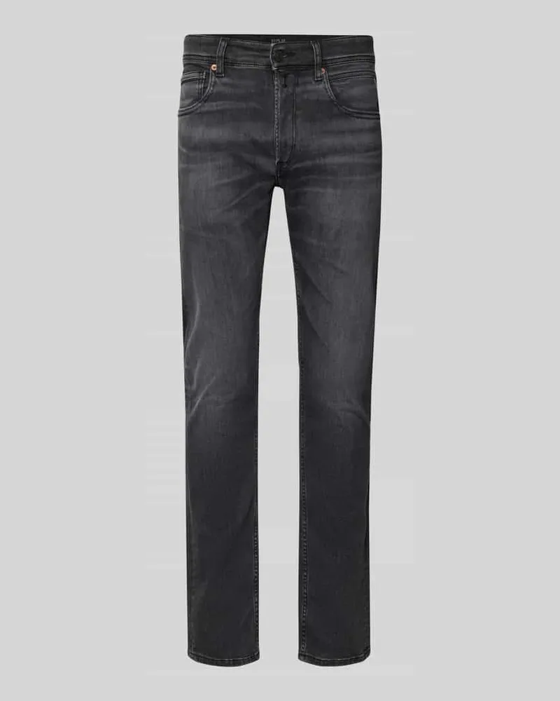 Replay Regular Fit Jeans im 5-Pocket-Design Modell 'Grover Dunkelgrau