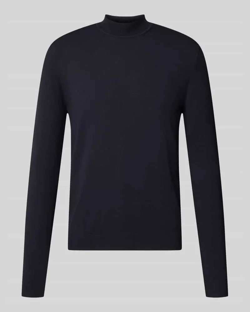 HUGO BOSS Regular Fit Pullover aus Viskose-Mix Modell 'San Marc-CV Dunkelblau
