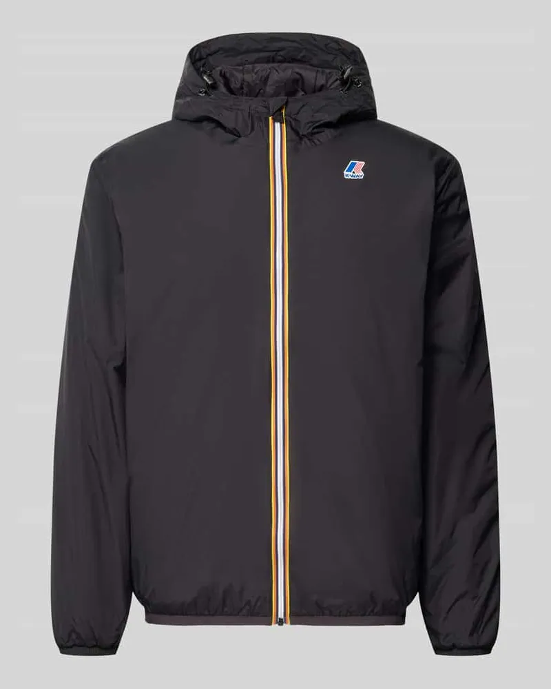 K-Way Jacke mit Logo und Reißverschluss Black