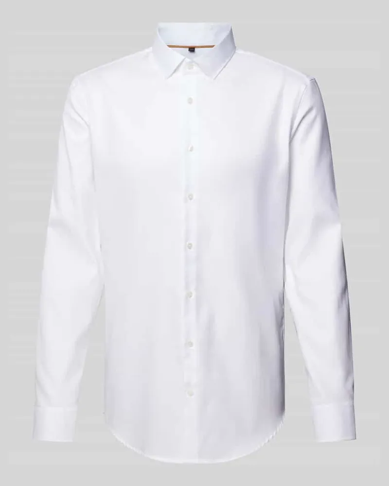 JAKE*S Super Slim Fit Businesshemd in unifarbenem Design 