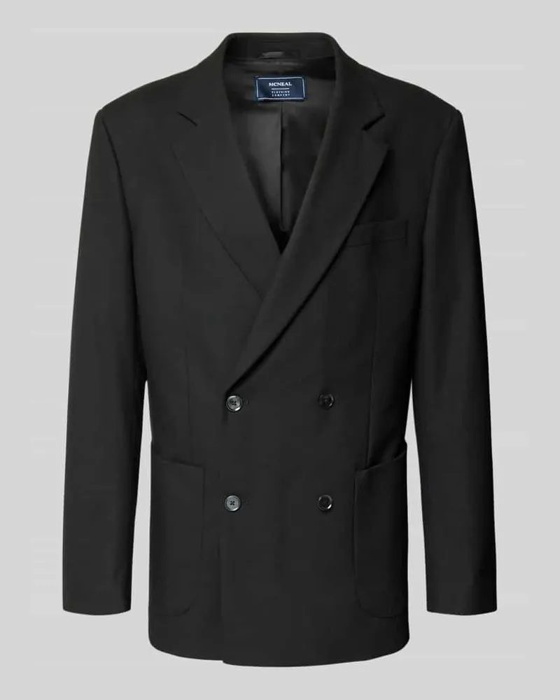 McNeal Regular Fit Anzugssakko mit Viskose-Anteil und Reverskragen Black