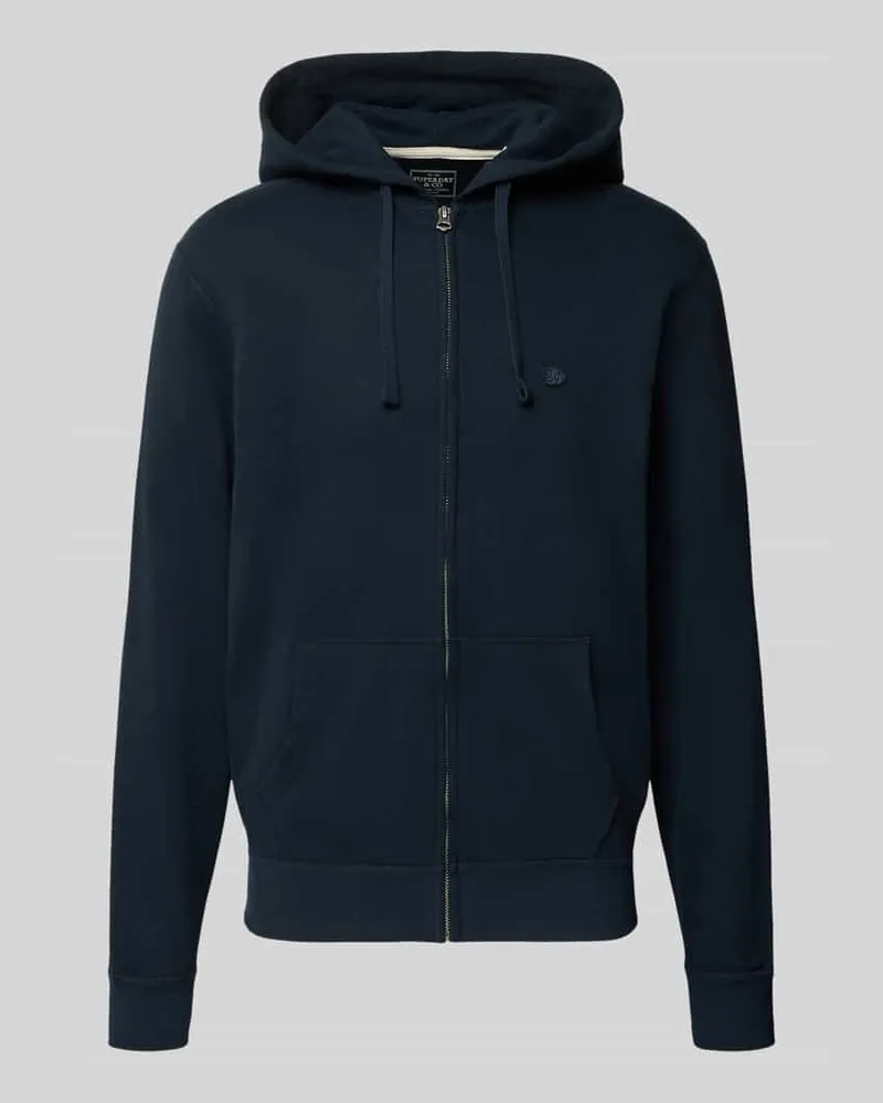 Superdry. Regular Fit Sweatjacke aus Baumwoll-Mix mit Label-Detail Marine