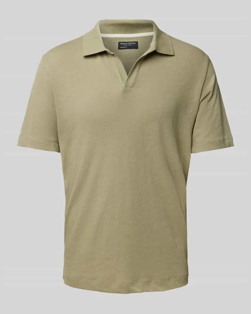 Marc O'Polo Regular Fit Poloshirt aus Baumwoll-Leinen-Mix Mint