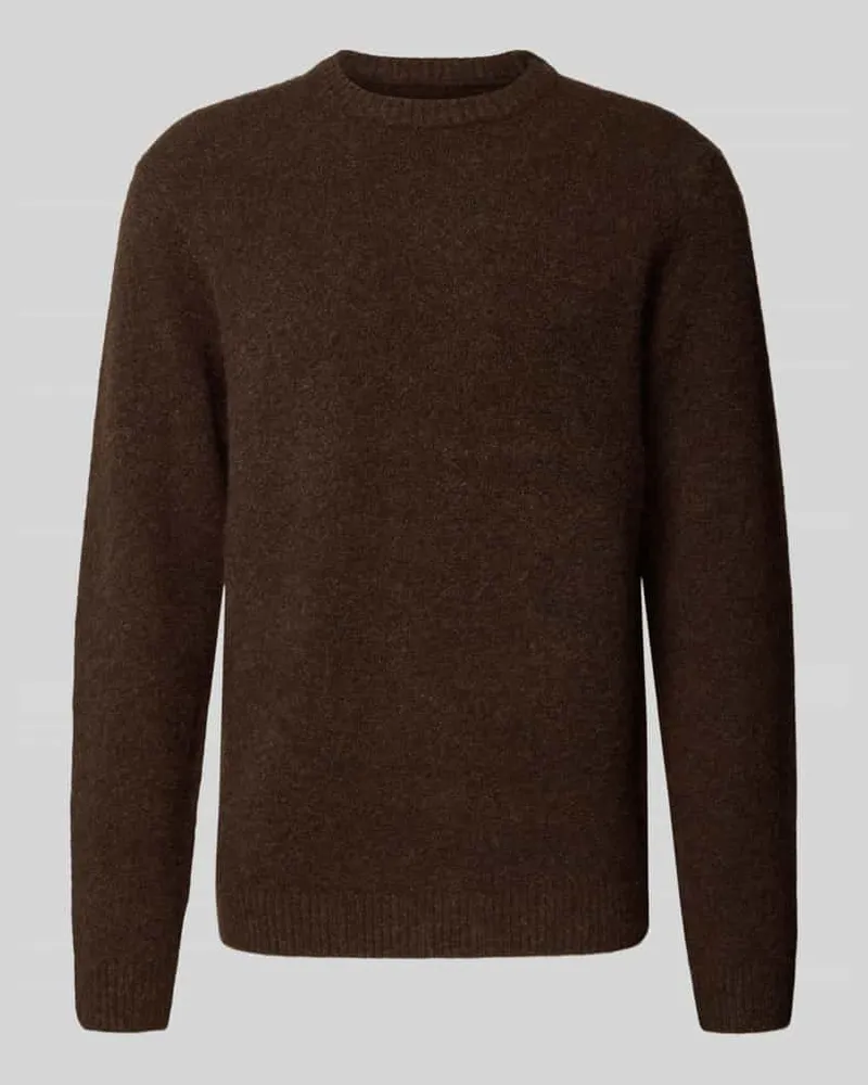 Jack & Jones Strickpullover mit gerippten Abschlüssen Modell 'BLASIMON Schoko