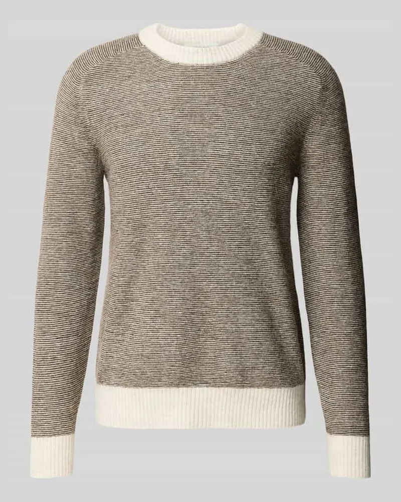 Selected Homme Regular Fit Strickpullover mit Alpaka-Woll-Mix Modell 'RAI Dunkelbraun