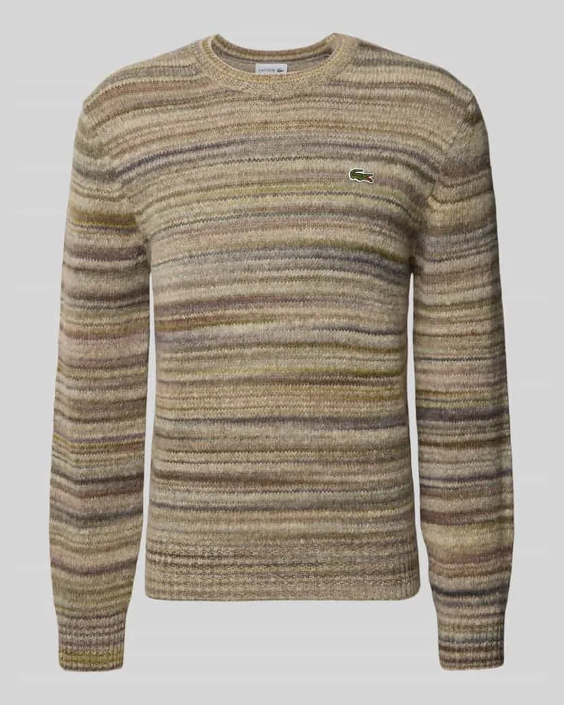Lacoste Regular Fit Strickpullover aus Woll-Mix Hellbraun