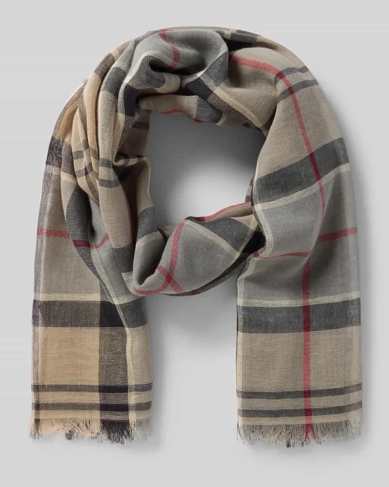 Barbour Schal aus Baumwoll-Leinen-Mix Modell 'WELTON Sand