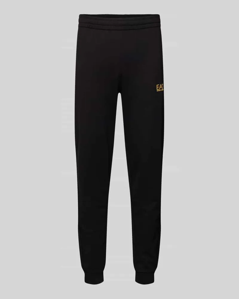 EA7 Sweatpants mit Logo und elastischem Bund Black