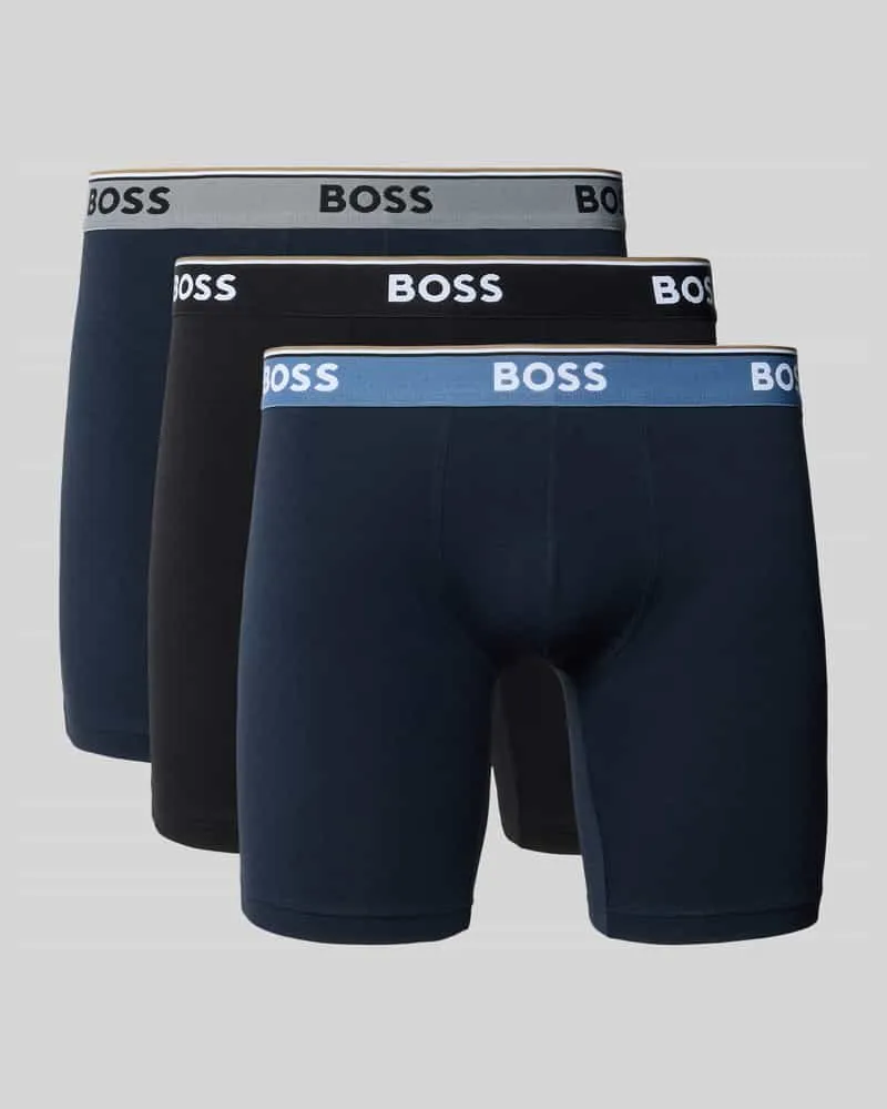 HUGO BOSS Pant & Trunk aus Baumwoll-Mix im 3er-Pack Modell 'BOXERBRLONG 3P POWER Dunkelblau
