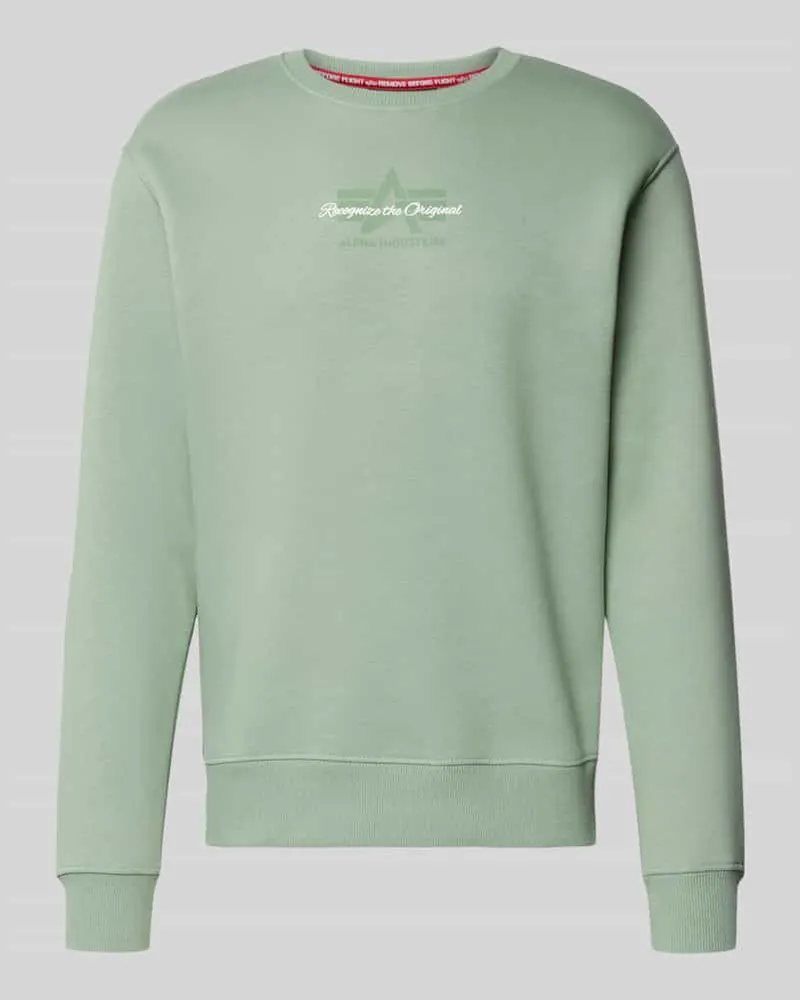 Alpha Industries Sweatshirt mit Logo und Rundhalsausschnitt Lind