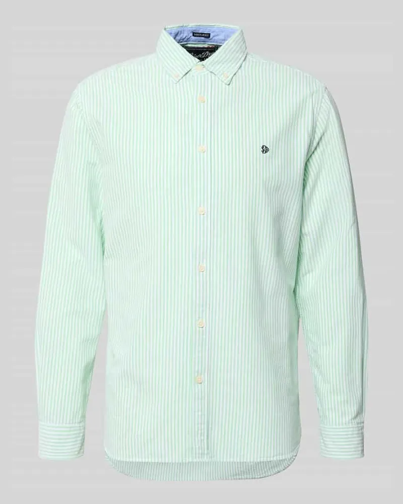 Superdry. Regular Fit Freizeithemd mit Logo-Stitching Gruen