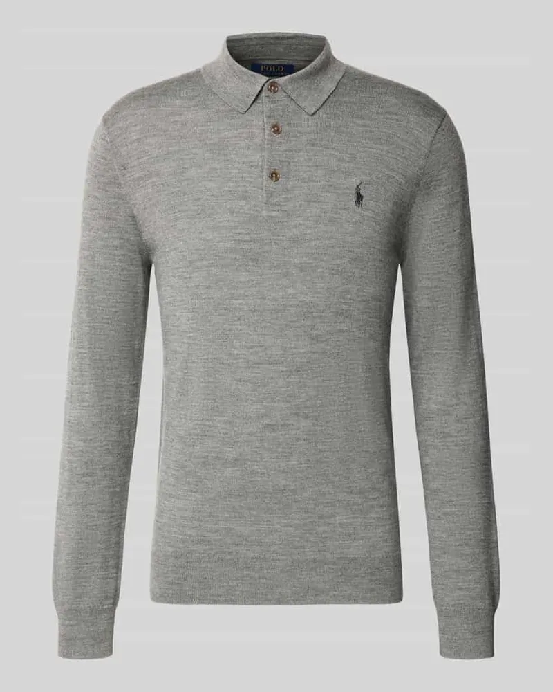 Ralph Lauren Regular Fit Pullover aus reiner Wolle Mittelgrau