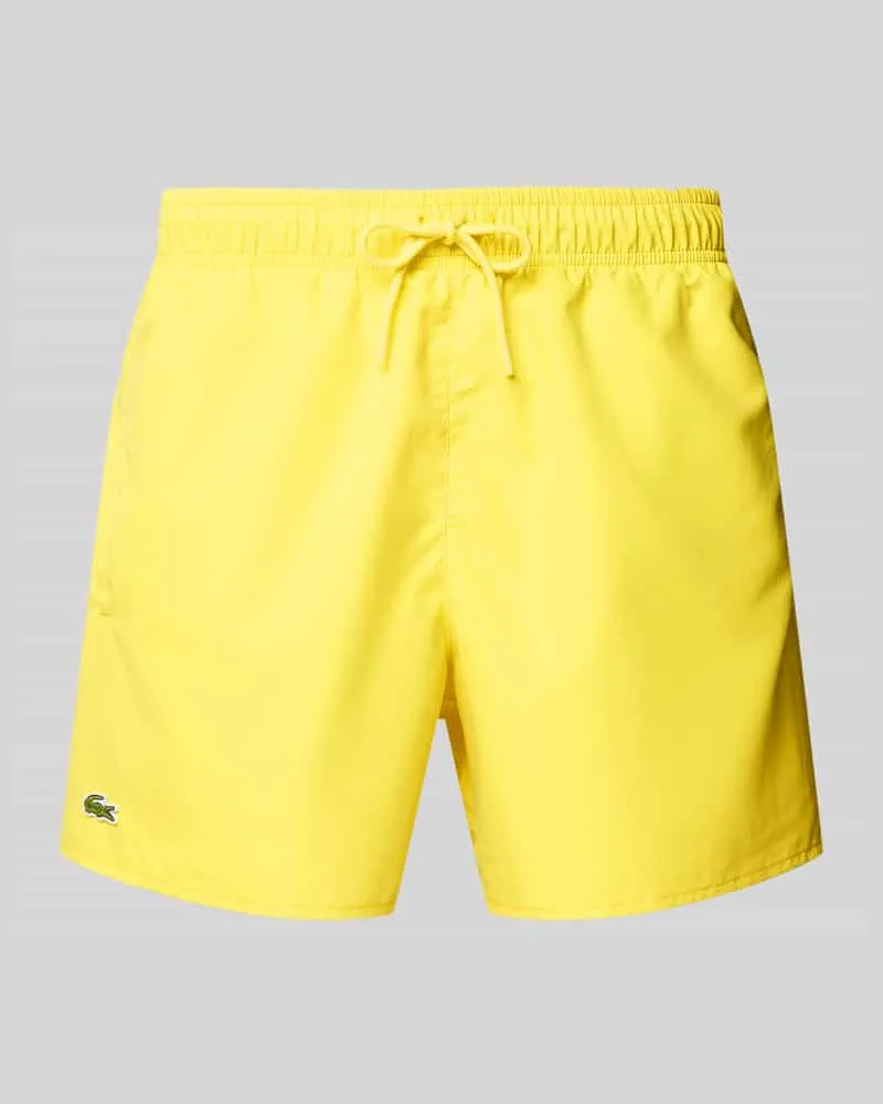 Lacoste Regular Fit Badeshorts mit Logo-Badge 