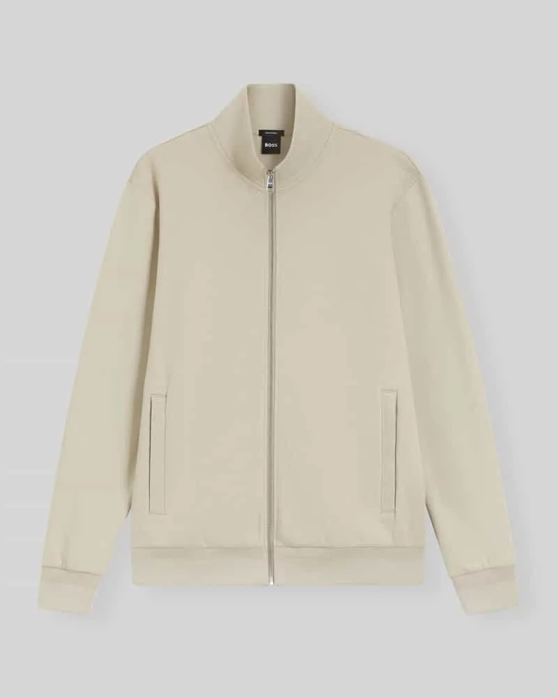 HUGO BOSS Regular Fit Sweatjacke aus Baumwoll-Mix Modell 'SHEPHERD 100 Beige