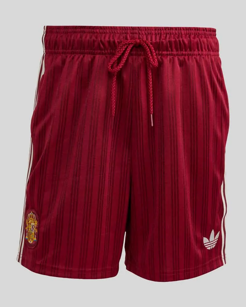 adidas Regular Fit Sportshorts mit Kontraststreifen Modell 'Spanien Bordeaux