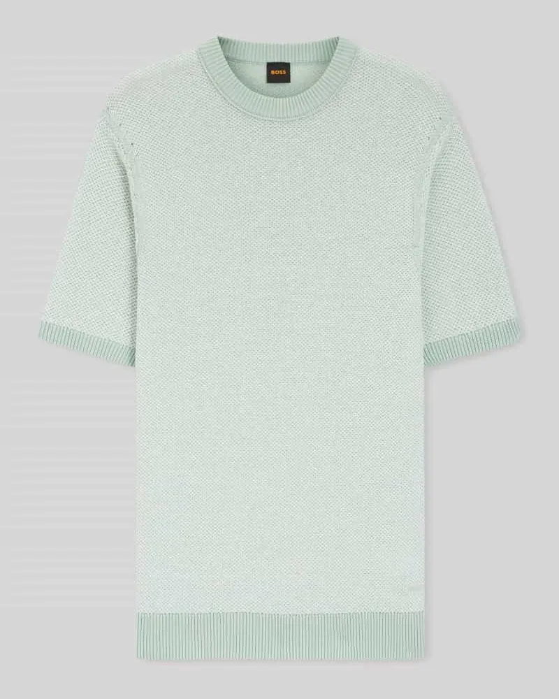 HUGO BOSS Regular Fit Pullover aus Baumwoll-Mix Modell 'KANTONIO Tuerkis