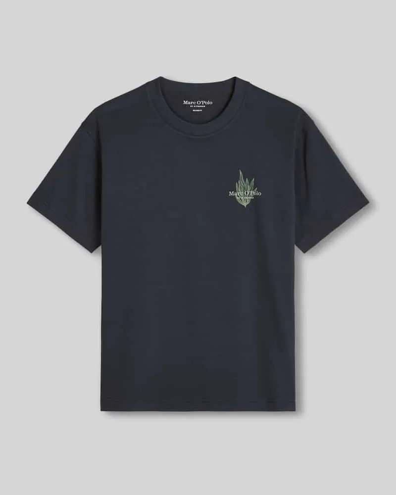 Marc O'Polo Loose Fit T-Shirt aus reiner Baumwolle mit Rücken-Motiv-Print Marine