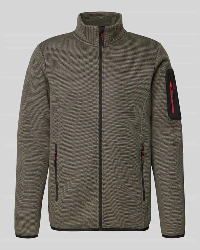 Icepeak Regular Fit Fleecejacke mit Stehkragen Modell 'BREDSTEDT Graphit