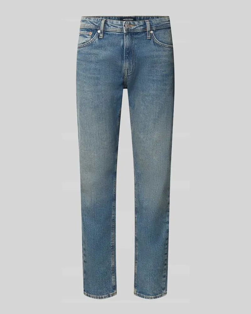 Jack & Jones Tapered Fit Jeans mit Eingrifftaschen Modell 'MIKE Jeansblau