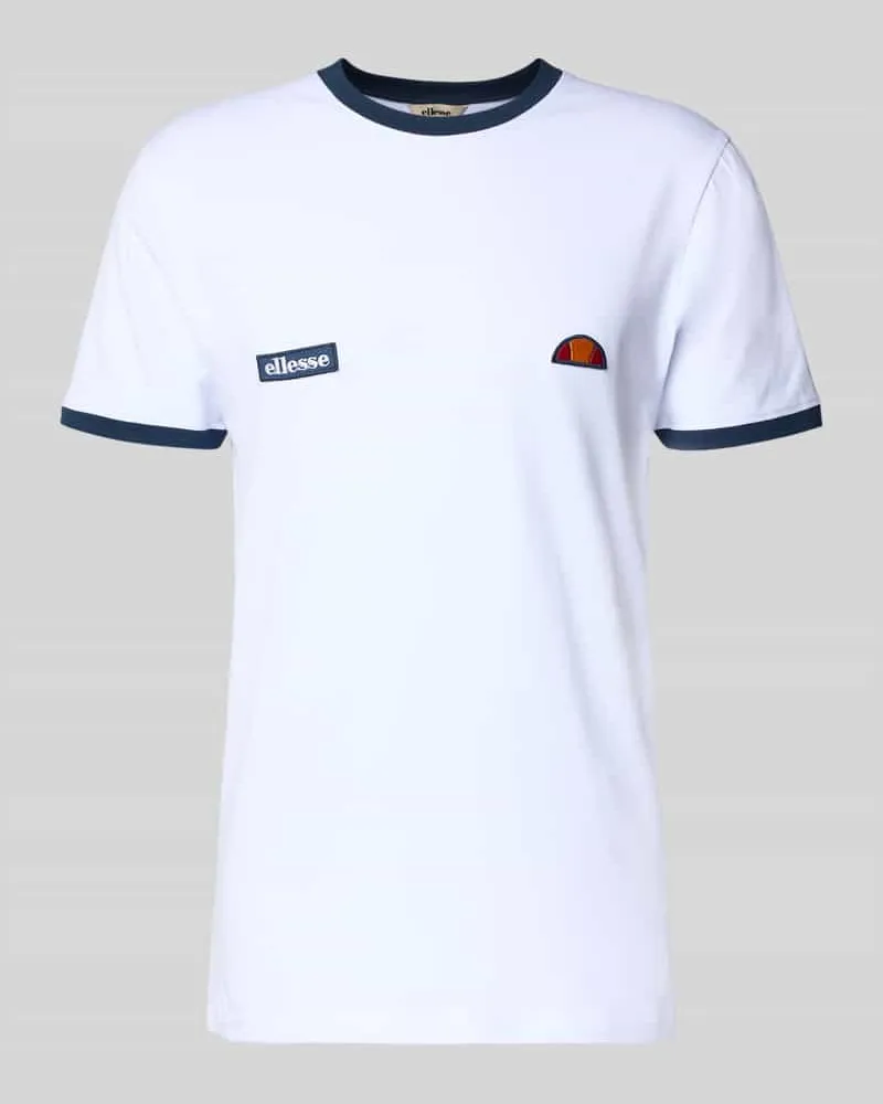 Ellesse T-Shirt mit Logo- und Label-Patch Modell 'RINGETTO Weiss