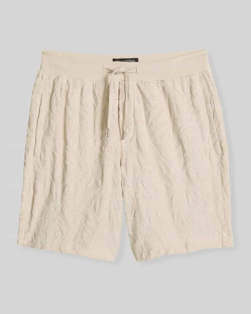 Marc O'Polo Regular Fit Sweatshorts aus reiner Baumwolle Ecru