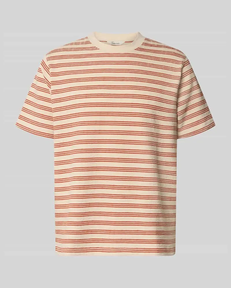 Selected Homme Regular Fit T-Shirt aus Baumwoll-Mix Modell 'ELI Beige