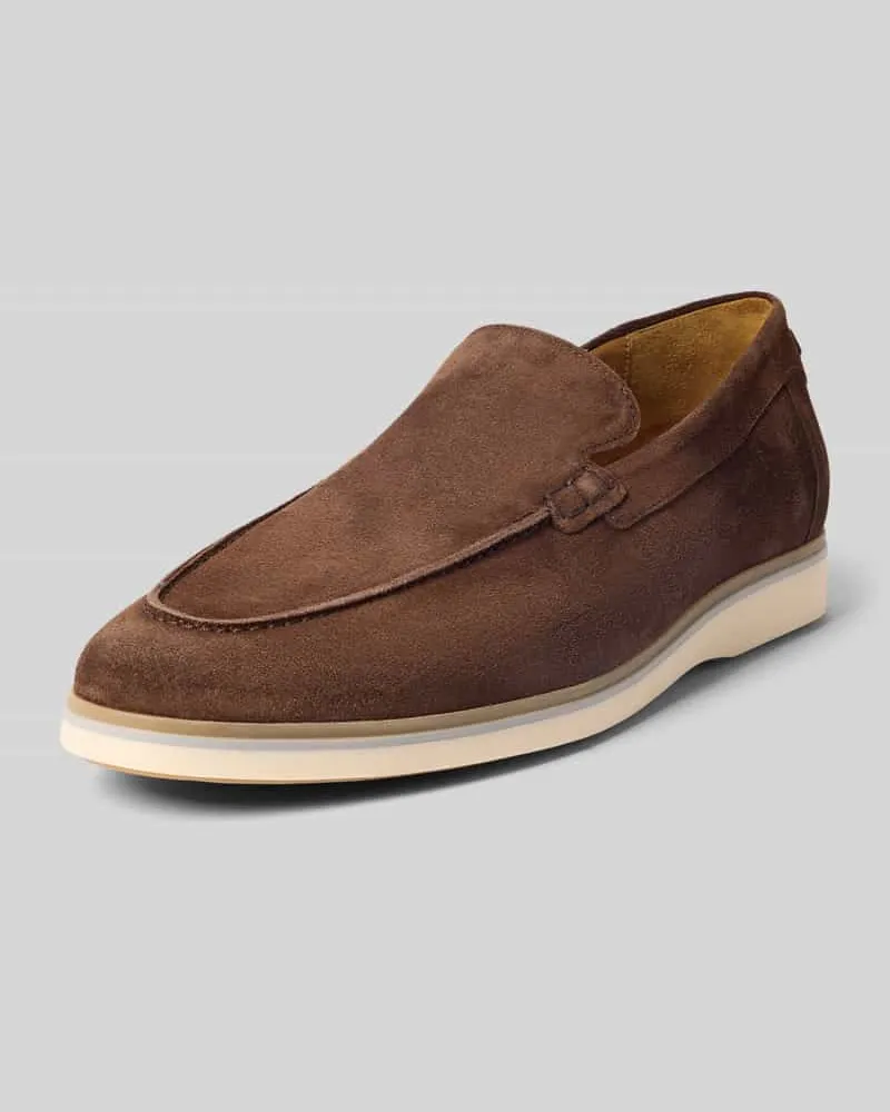 Floris van Bommel Loafers aus echtem Leder Modell 'De Oister Dunkelbraun
