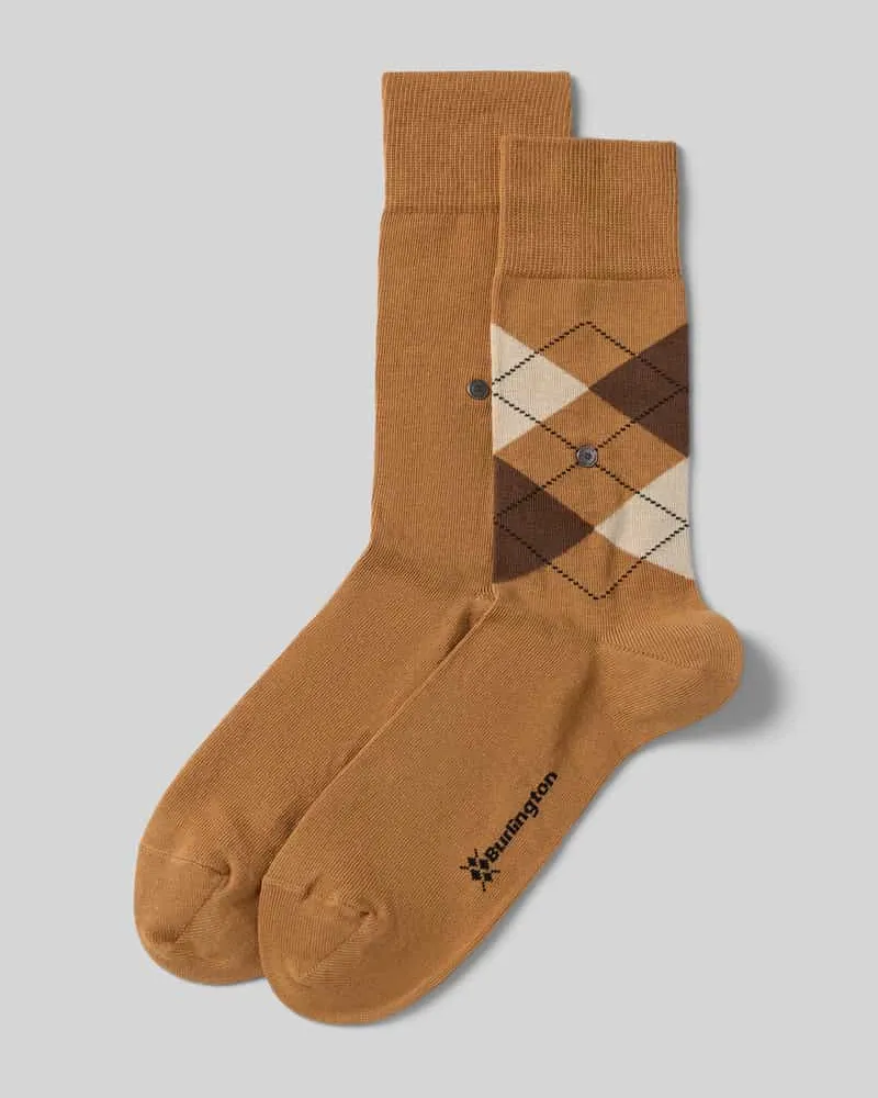 Burlington Socken mit Label-Detail im 2er-Pack Sand