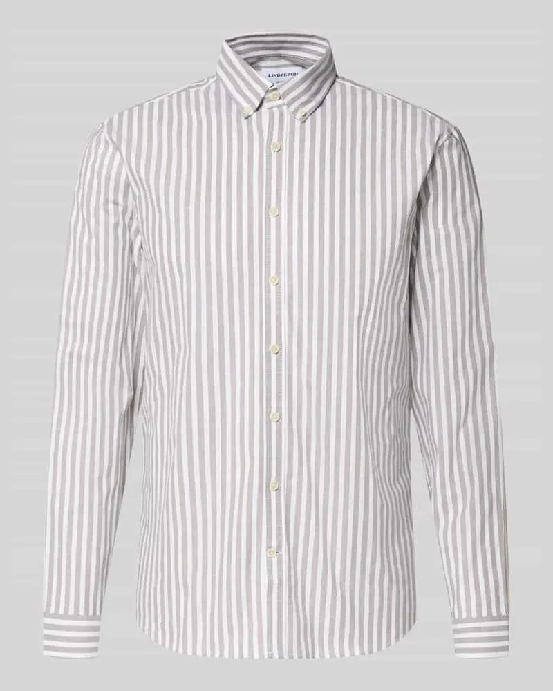 Lindbergh Relaxed Fit Freizeithemd mit Button-Down-Kragen Dunkelgrau