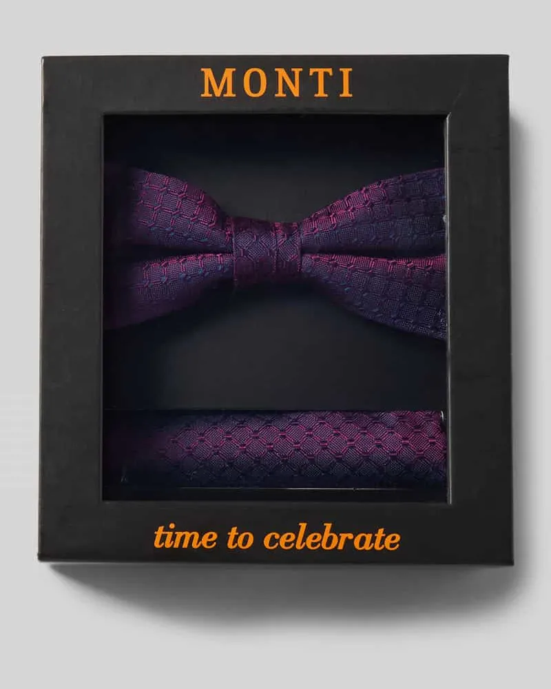 Monti Set aus Fliege und Einstecktuch aus reiner Seide 