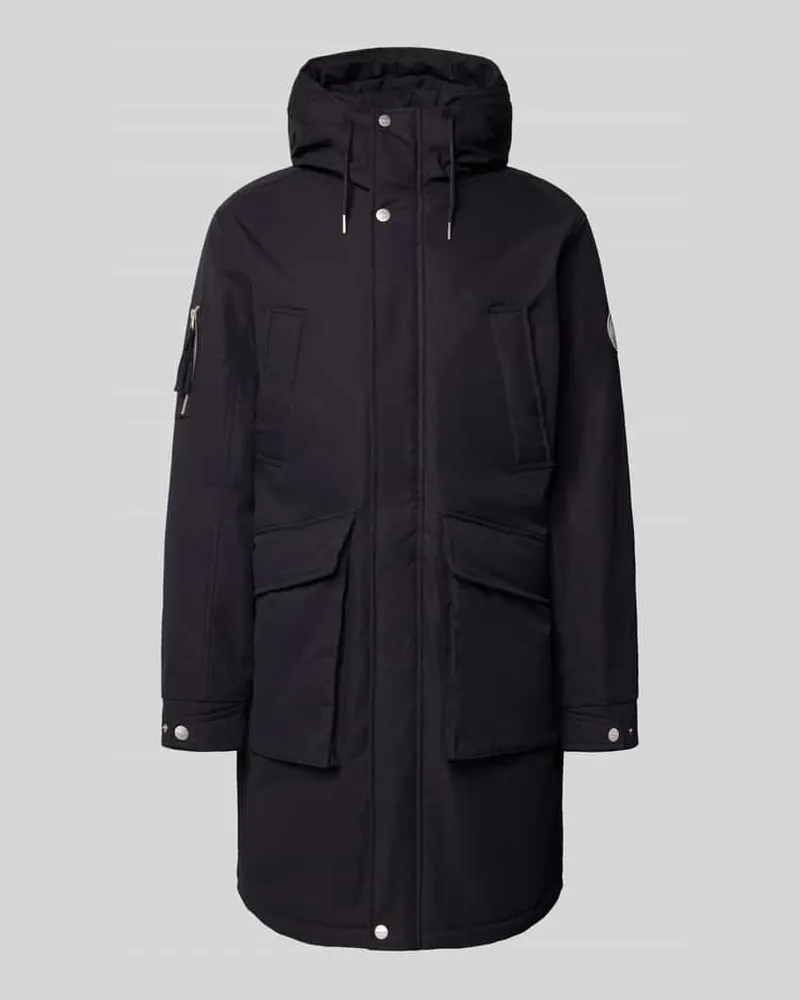 Jack & Jones Parka mit Pattentaschen Modell 'WOOD Black