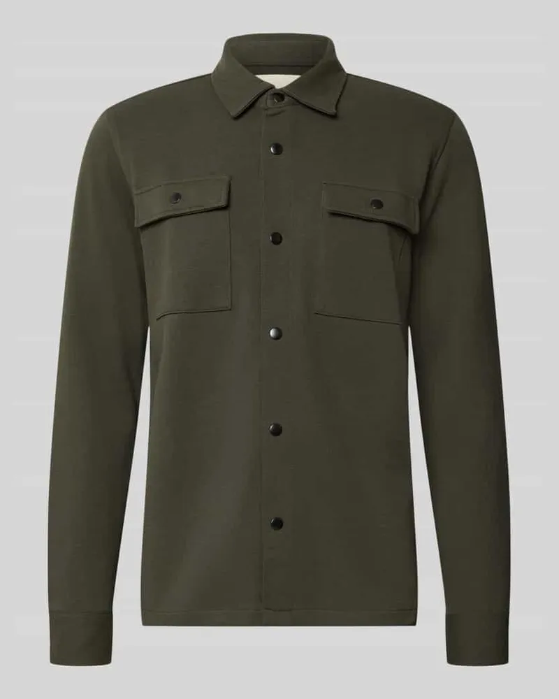 Selected Homme Relaxed Fit Freizeithemd aus Baumwoll-Mix Modell 'JACKIE Dunkelgruen