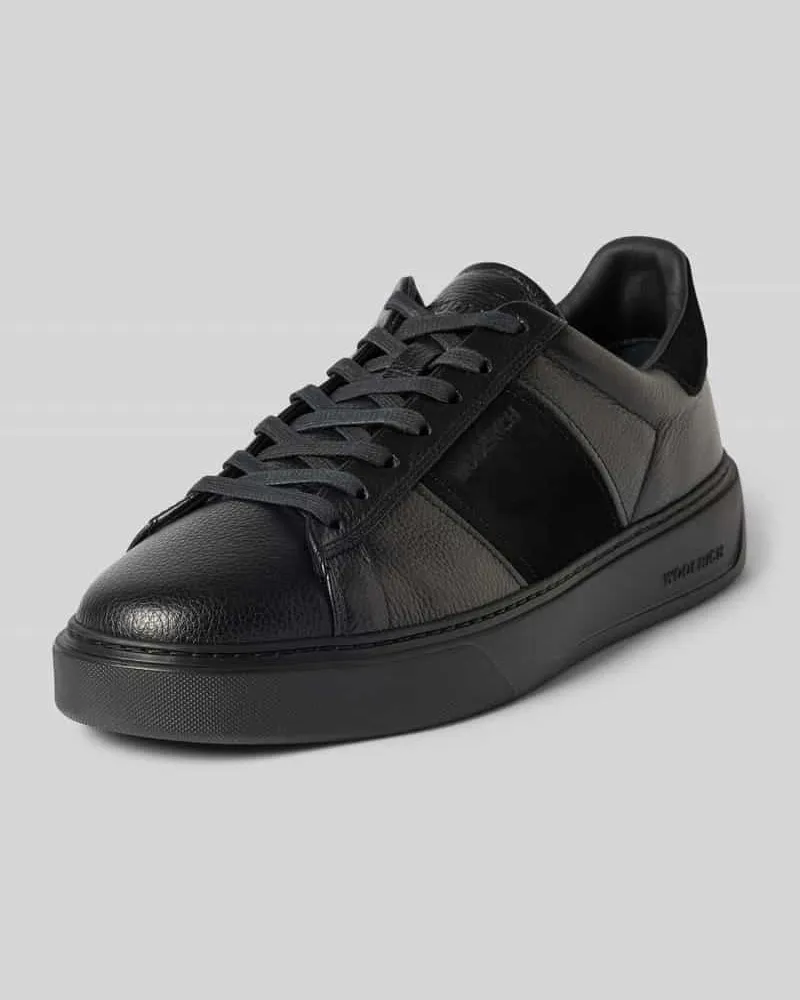 Woolrich Sneaker aus echtem Leder Modell 'Classic Court Black