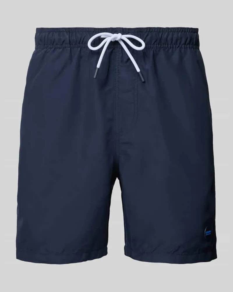 Shiwi Regular Fit Badehose mit Label-Patch Modell 'Mike Dunkelblau