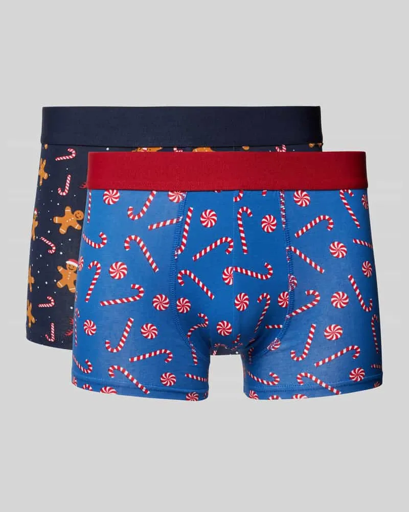 Christian Berg Trunks mit elastischem Bund im 2er-Pack Marine