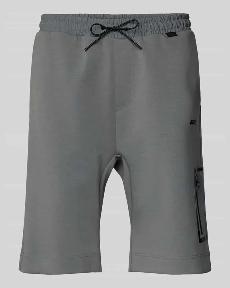 HUGO BOSS Slim Fit Sweatshorts mit Label-Details Modell 'Hariq 