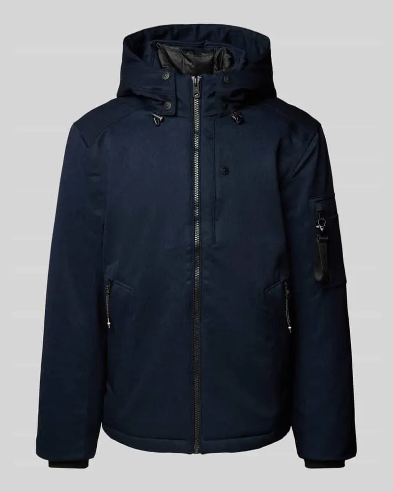 Tom Tailor Gepolsterte Jacke mit abnehmbarer Kapuze in Jeansoptik Marine