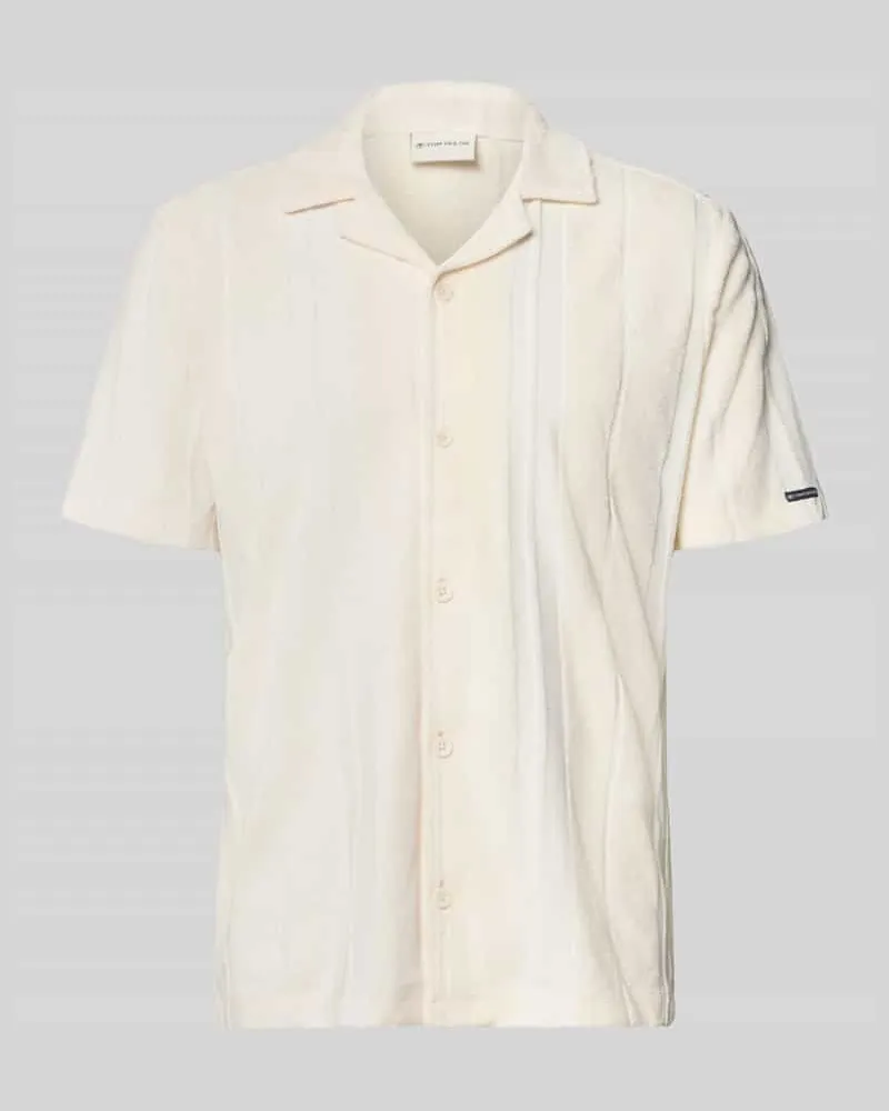 Tom Tailor Regular Fit Freizeithemd in Frottee-Optik Offwhite