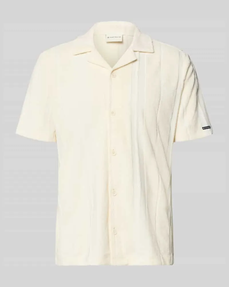 Tom Tailor Regular Fit Freizeithemd in Frottee-Optik Offwhite