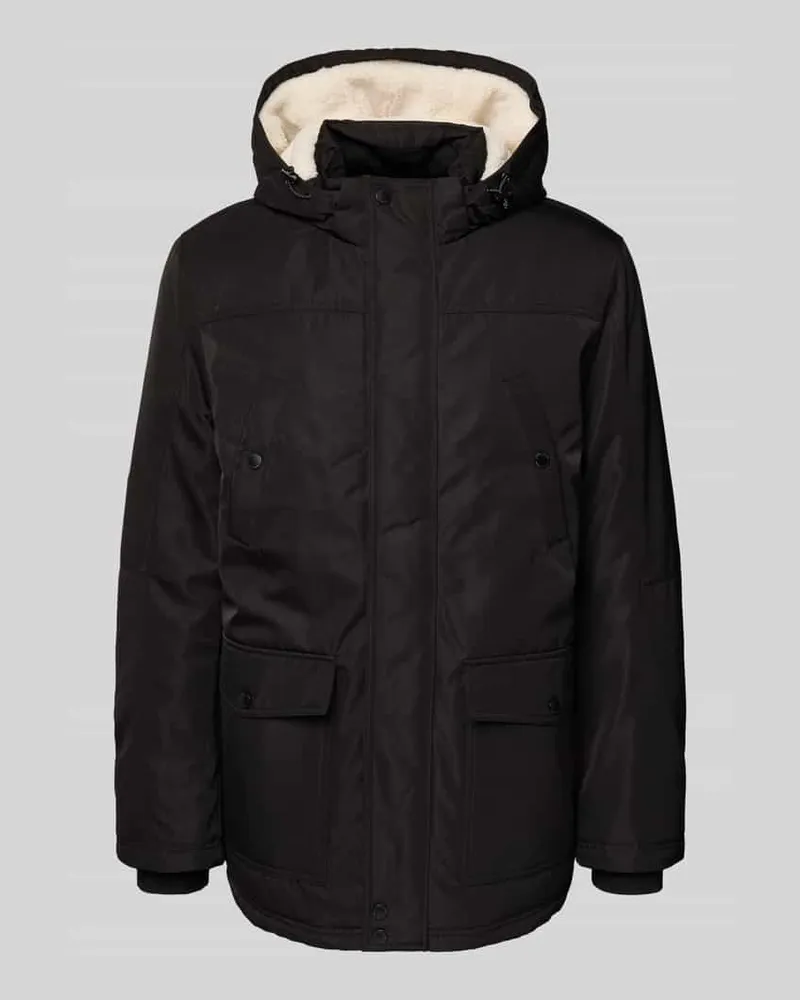 McNeal Jacke mit Teddyfell und Pattentaschen Black
