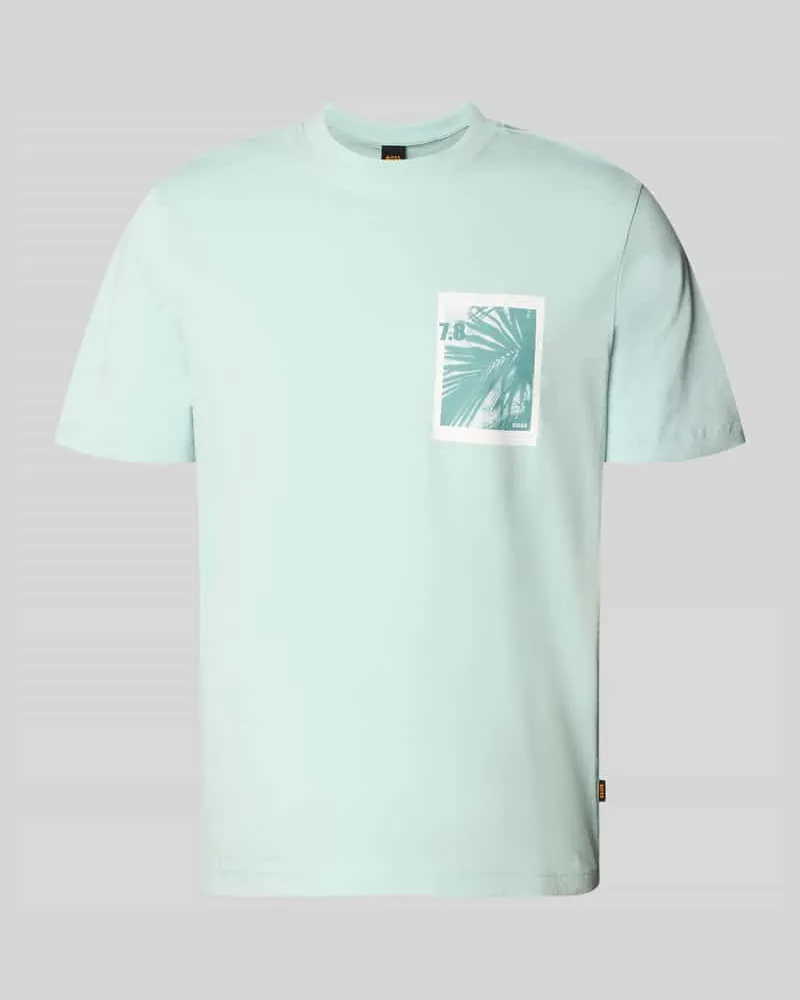 HUGO BOSS Regular Fit T-Shirt aus reiner Baumwolle Modell 'TE_BOARD Tuerkis