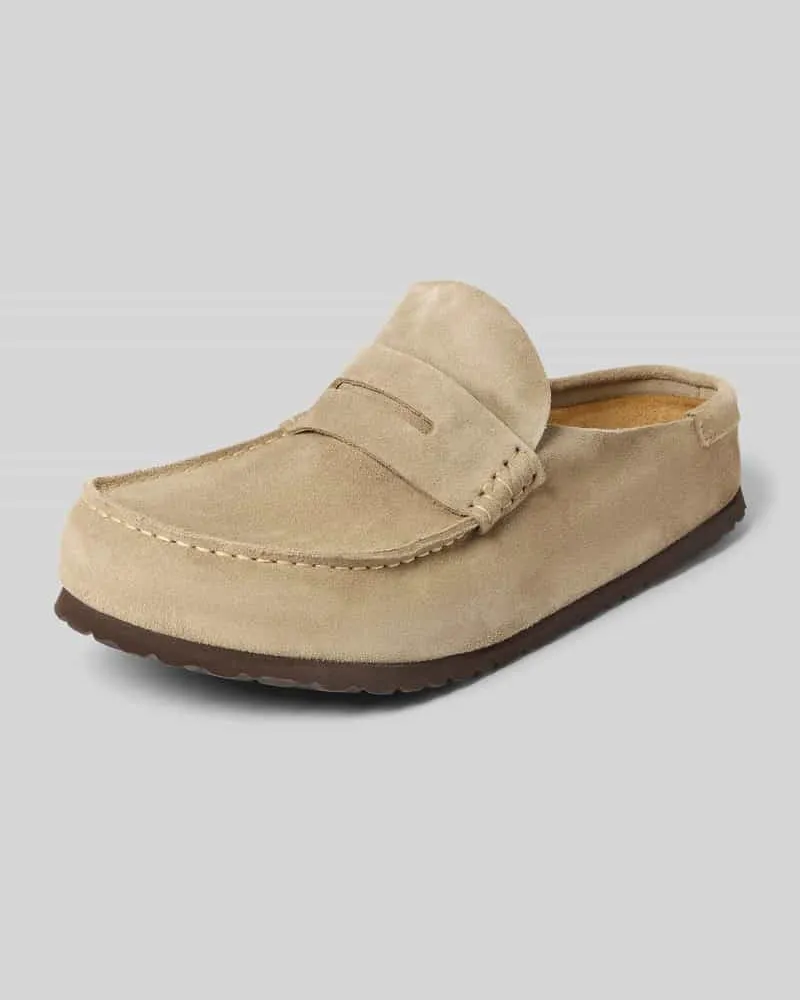 Birkenstock Clogs aus Veloursleder Modell 'Naples Wrapped Taupe