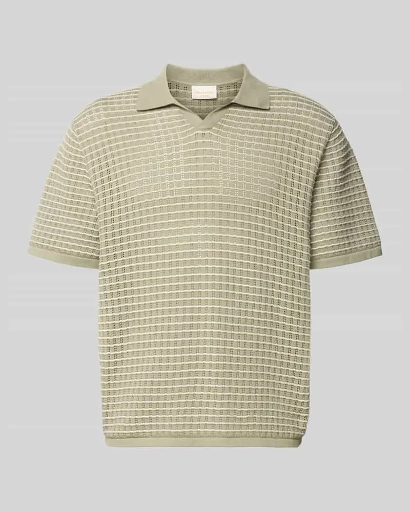 Jack & Jones Regular Fit Poloshirt mit V-Ausschnitt Mint