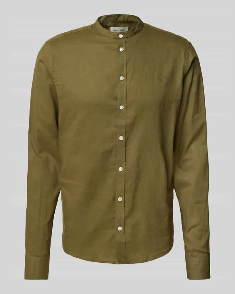 Casual Friday Regular Fit Leinenhemd mit Stehkragen Modell 'Anton 