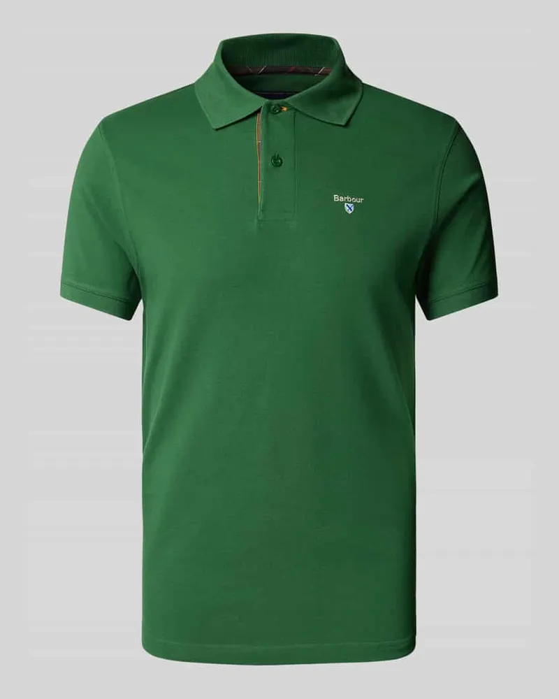Barbour Slim Fit Poloshirt mit Label-Stitching 