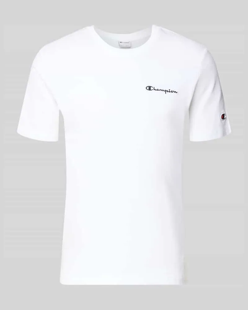 Champion T-Shirt mit Label-Stitchings und Rundhalsausschnitt Weiss