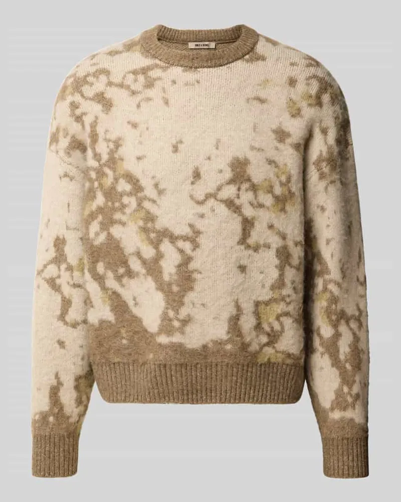 Only & Sons Pullover mit gerippten Abschlüssen Beige