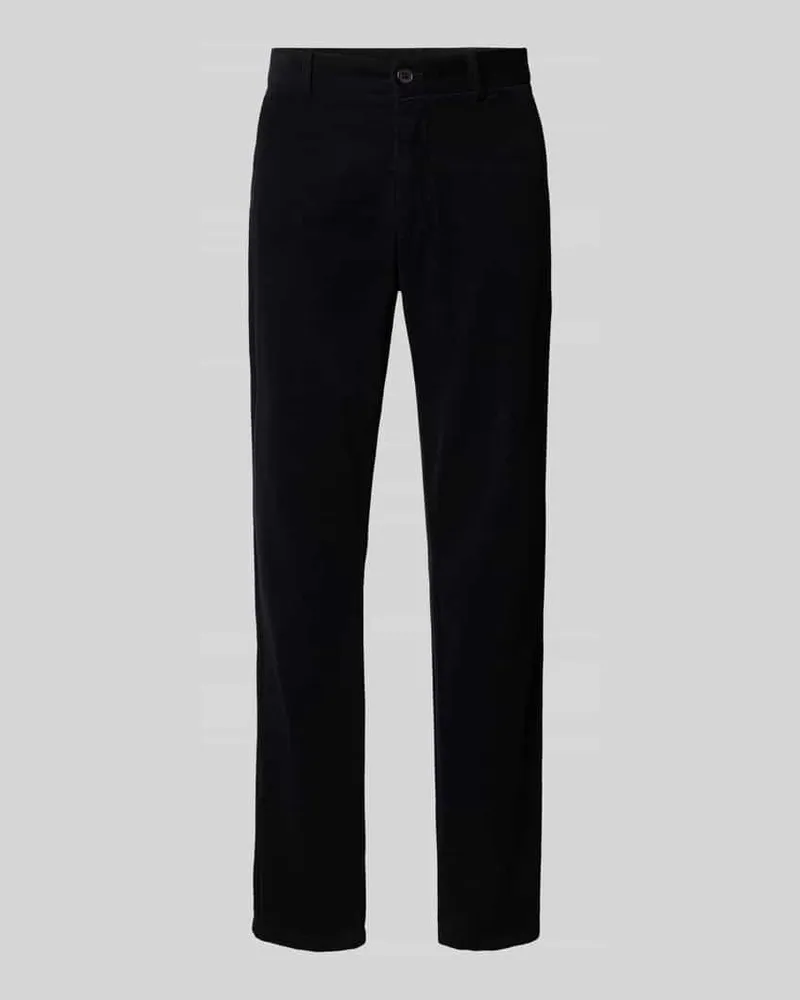 Lindbergh Regular Fit Cordhose mit Gürtelschlaufen Black