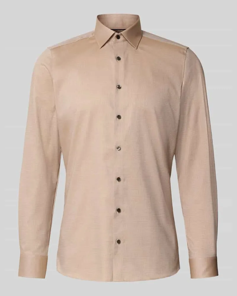 Olymp Slim Fit Business-Hemd mit Kentkragen Sand