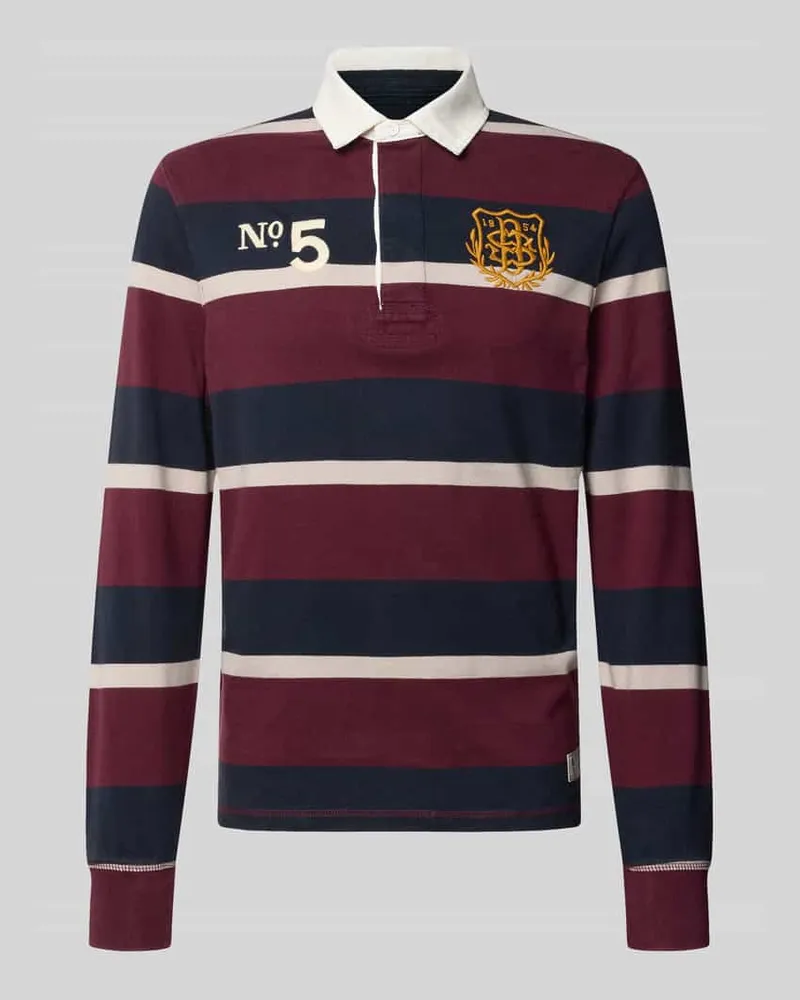 Superdry. Regular Fit Rugby Shirt mit Logo- und Motiv-Stitching Bordeaux